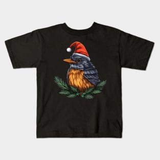 American Robin Christmas Kids T-Shirt